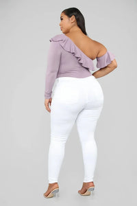 Plus Size Beauties Stretch Denim Pencil Pants - Ailime Designs