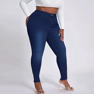 Plus Size Beauties Stretch Denim Pencil Pants - Ailime Designs