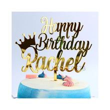 Load image into Gallery viewer, Birthday Crown &amp; Text Cake Toppers - Ailime Designs