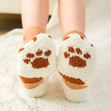 Load image into Gallery viewer, Fleece Cat Paw Print Design Warm  Socks - Ailime Designs