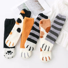 Load image into Gallery viewer, Fleece Cat Paw Print Design Warm  Socks - Ailime Designs