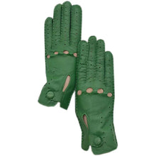 Load image into Gallery viewer, Green Sheepskin  Women&#39;s Leather Riding Gloves - Ailime Designs