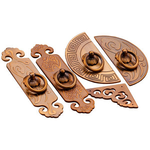 Antique Chinese Brown Door Knob Hardware Accessories - Ailime Designs