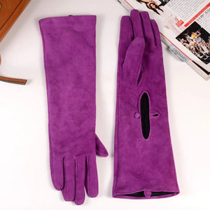 Long Opera Style Genuine Leather Skin Gloves - Ailime Designs