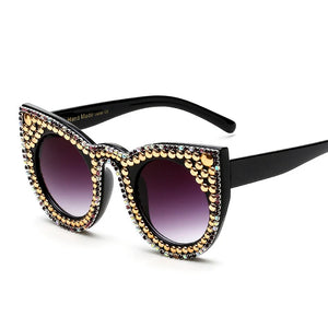 Cat Eye Design Rhineston Sunglasses - Ailime Designs