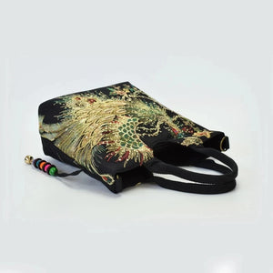 Beautiful Sequin Embroidered Peacock Design Totebag - Ailime Designs