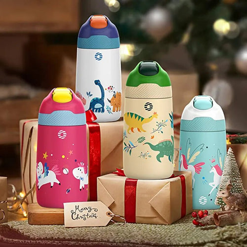 Kids Dinosaur Design Water Bottles w/ Drinking Spouts