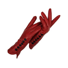 Load image into Gallery viewer, Genuine Red Leather Winter Goat Skin Warm Gloves - Ailime Designs