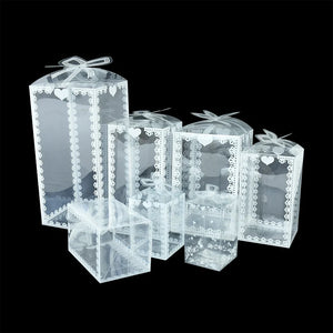 Clear 5pcs PVC Ribbon Lace Trim Gift Boxes - Ailime Designs