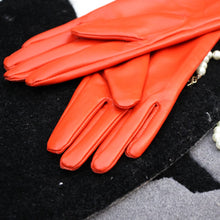 Load image into Gallery viewer, Orange Women&#39;s Stylish Opera Design Leather Gloves - Ailime Designs