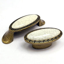 Load image into Gallery viewer, Antique Bronze Oval Ceramic Knobs Hardware - Ailime Designs