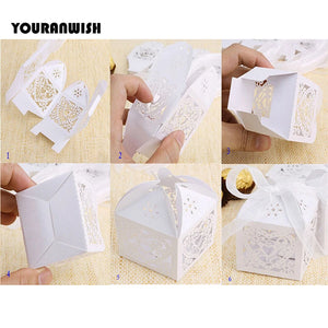 Elegant 100Pcs/Lot Hollow cut Gift Boxes - Ailime Designs