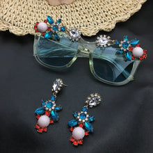 Load image into Gallery viewer, Baroque Design Crystal Earrings &amp; Sunglasses - Ailime Designs