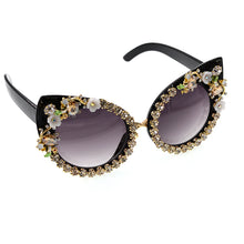 Load image into Gallery viewer, Cat Eye Design Rhinestone Sunglasses - Ailime Designs