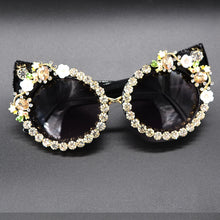 Load image into Gallery viewer, Cat Eye Design Rhinestone Sunglasses - Ailime Designs