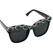 Load image into Gallery viewer, Baroque Emerald Green Crystal Design Sunglasses - Ailime Designs