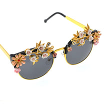 Load image into Gallery viewer, Alloy Handmade Flower Design Sunglasses - Ailime Design