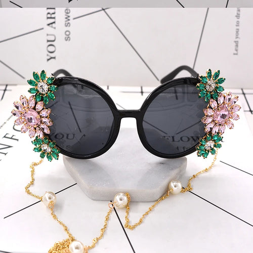 Baroque Style Rhinestone Sunglasses - Ailime Designs