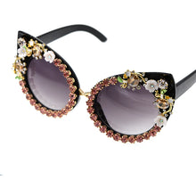 Load image into Gallery viewer, Cat Eye Design Rhinestone Sunglasses - Ailime Designs