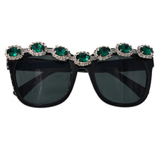 Load image into Gallery viewer, Baroque Emerald Green Crystal Design Sunglasses - Ailime Designs