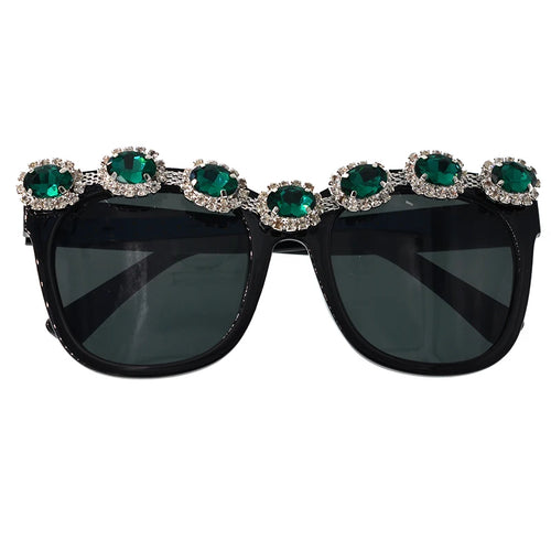 Baroque Emerald Green Crystal Design Sunglasses - Ailime Designs