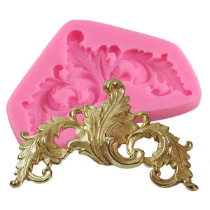 Baroque Scroll Leaf Shape Silicone Molds - Ailime Designs