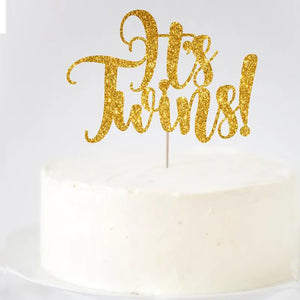 Adorable Twins Text Cake Toppers - Ailime Designs