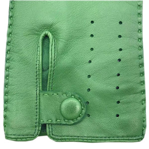 Green Sheepskin  Women's Leather Riding Gloves - Ailime Designs