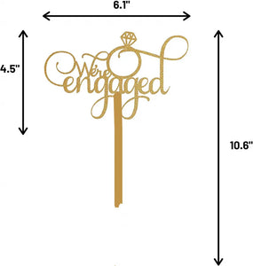 Gold Engagement Text Celebration Toppers - Ailime Designs