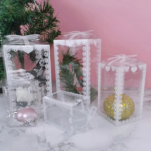 Clear 5pcs PVC Ribbon Lace Trim Gift Boxes - Ailime Designs