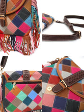 Load image into Gallery viewer, Casual Multi-color Patchwork Genuine Leather Skin Crossbody Handbags - Ailime Designs