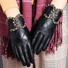 Load image into Gallery viewer, Genuine Sheepskin Leather Chain link Gloves For Women - Ailime Designs