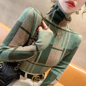 Autumn Winter Plaid Sweaters For Women - Ailime Designs