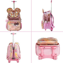 Load image into Gallery viewer, Girl&#39;s Metallic Design 3pcs Trolley Luggage Set - Ailime Designs