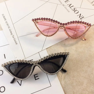 Crystal Fashion Style Cat Eye Sunglasses - Ailime Designs