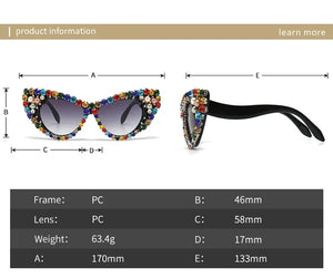 Crystal Bling Design Cat Eye Sunglasses - Ailime Designs