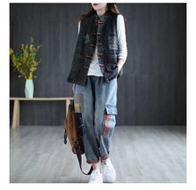 Load image into Gallery viewer, Asian Inspired Women Denim Vests  - Ailime Designs