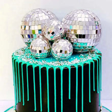 Load image into Gallery viewer, Disco Ball Silver Cake Toppers - Ailime Designs