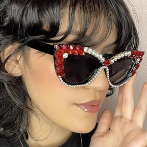 Cat Eye Crystal Fashion Sunglasses - Ailime Designs