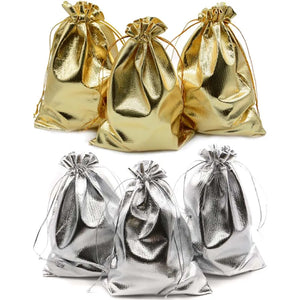 50pcs Gold Lamay Drawstring Small Gift Bag Pouches - Ailime Designs