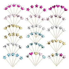 Load image into Gallery viewer, 10pcs Decorative Stars &amp; Hearts Cake Toppers - Ailime Designs