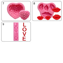 Load image into Gallery viewer, Hearts &amp; Lips Shape Silicone Molds - Ailime Designs