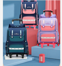 Load image into Gallery viewer, Block Print Design Girl&#39;s Trolley Backpack Luggage - Ailime Designs