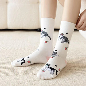 Breathable Conversational Design Women Printed Socks - Ailime Designss