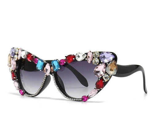 Crystal Bling Design Cat Eye Sunglasses - Ailime Designs