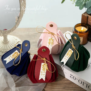 Chic Style Pleated 20 Pcs/Lot Pu Leather Party Pouches - Ailime Designs