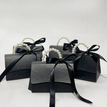 Load image into Gallery viewer, Black Embossed Elegant  Faux Pearl Handle &amp; Handbag Gift Boxes - Ailime Designs