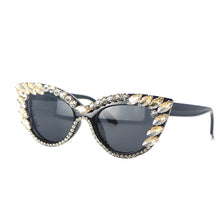 Load image into Gallery viewer, Cat Eye Red/White Crystal Design Sunglasses - Ailime Designs