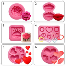 Load image into Gallery viewer, Hearts &amp; Lips Shape Silicone Molds - Ailime Designs