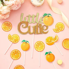 Load image into Gallery viewer, Glitter Orange Cake Toppers - Ailime Designs